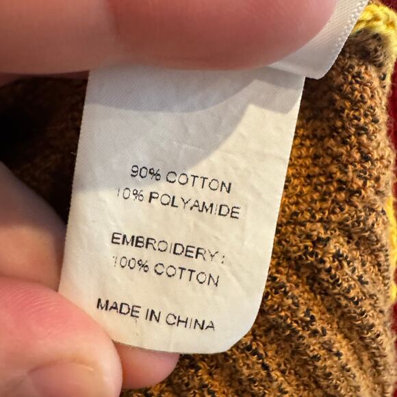 Yanyan Choi-Hung Colorblock Extra Long Sleeve Cardigan Button Chunky Yarn Sz S - Picture 8 of 10